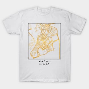 MACAU CHINA CITY STREET MAP ART T-Shirt